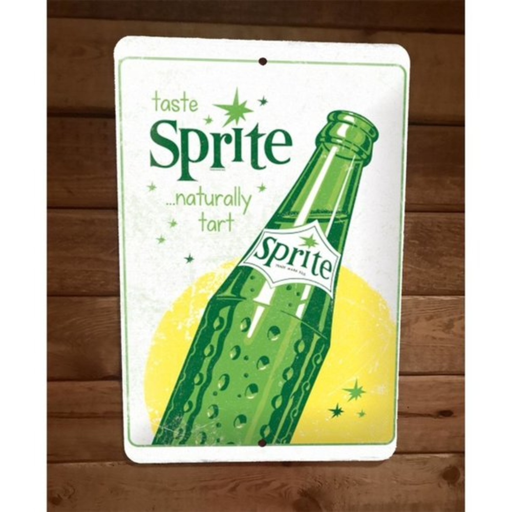 Taste Sprite‎ Naturally Tart Vintage Ad 8x12 Metal Wall Sign